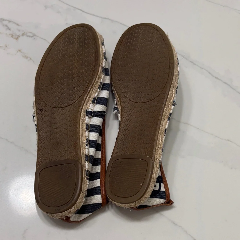 Michael Kors Kids Navy and White Striped Slippers